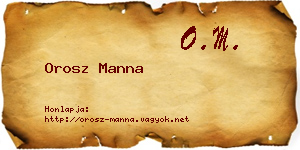 Orosz Manna névjegykártya